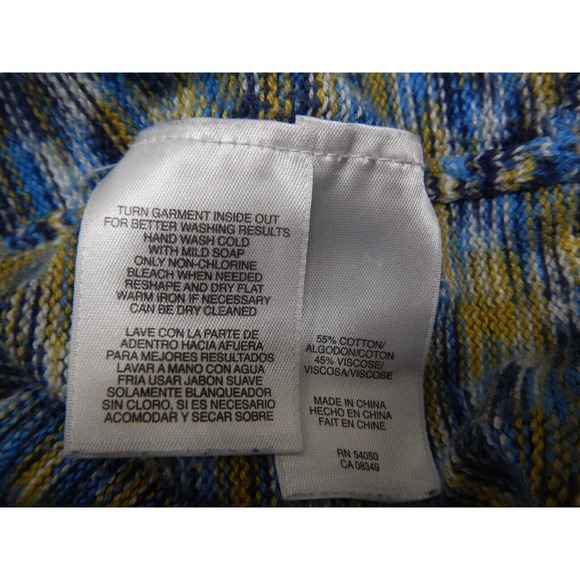 Jones New York Sport Sweater Women's Plus Size 1X Yellow Blue Blended Pattern - Picture 4 of 7